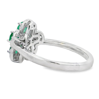Genuine 1.01ct Emerald Zircon Ring Sterling Silver Bids.com