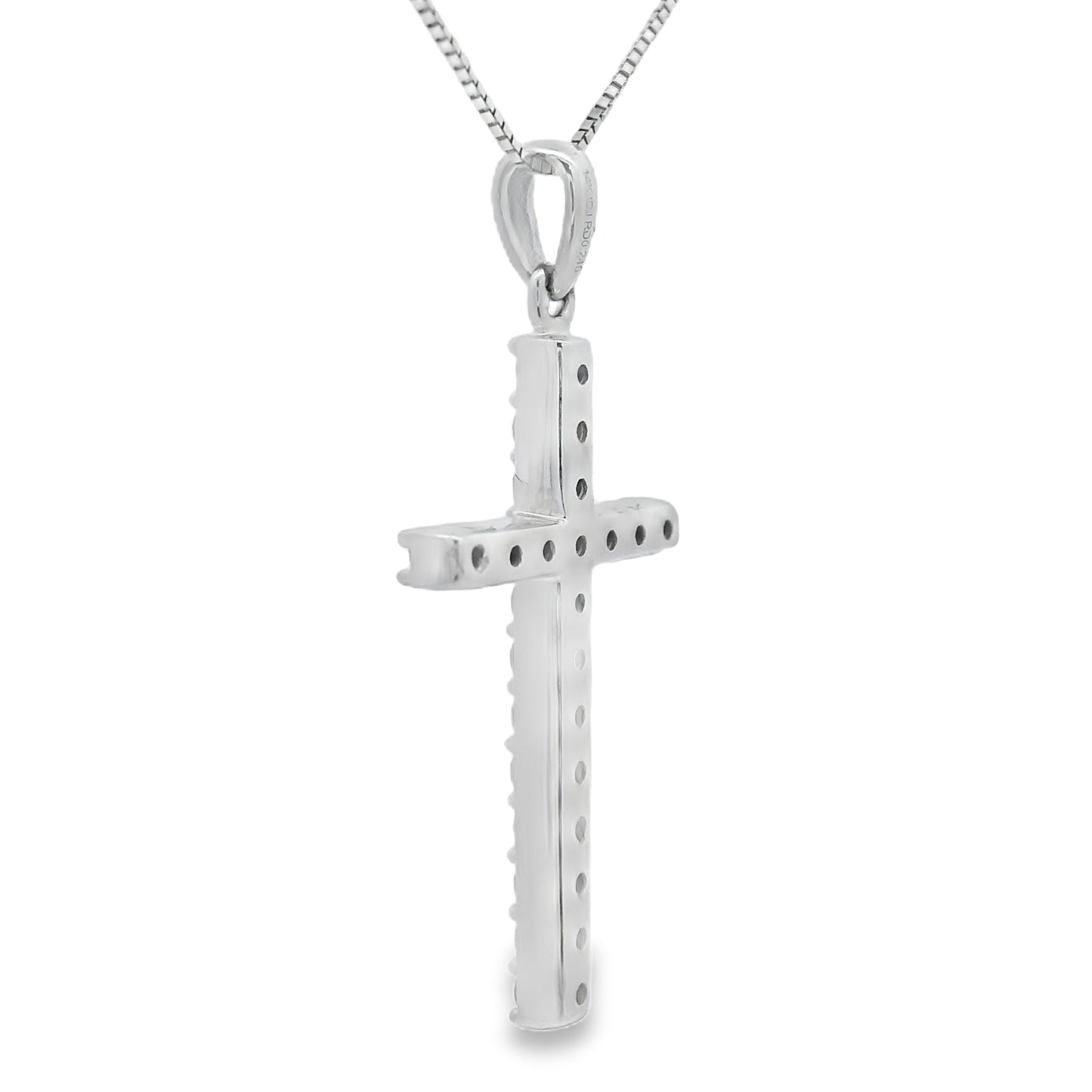 .25ct Diamond Cross Religious Pendant 14KT White Gold Bids.com