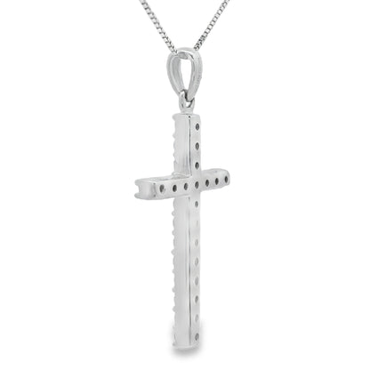 .25ct Diamond Cross Religious Pendant 14KT White Gold Bids.com