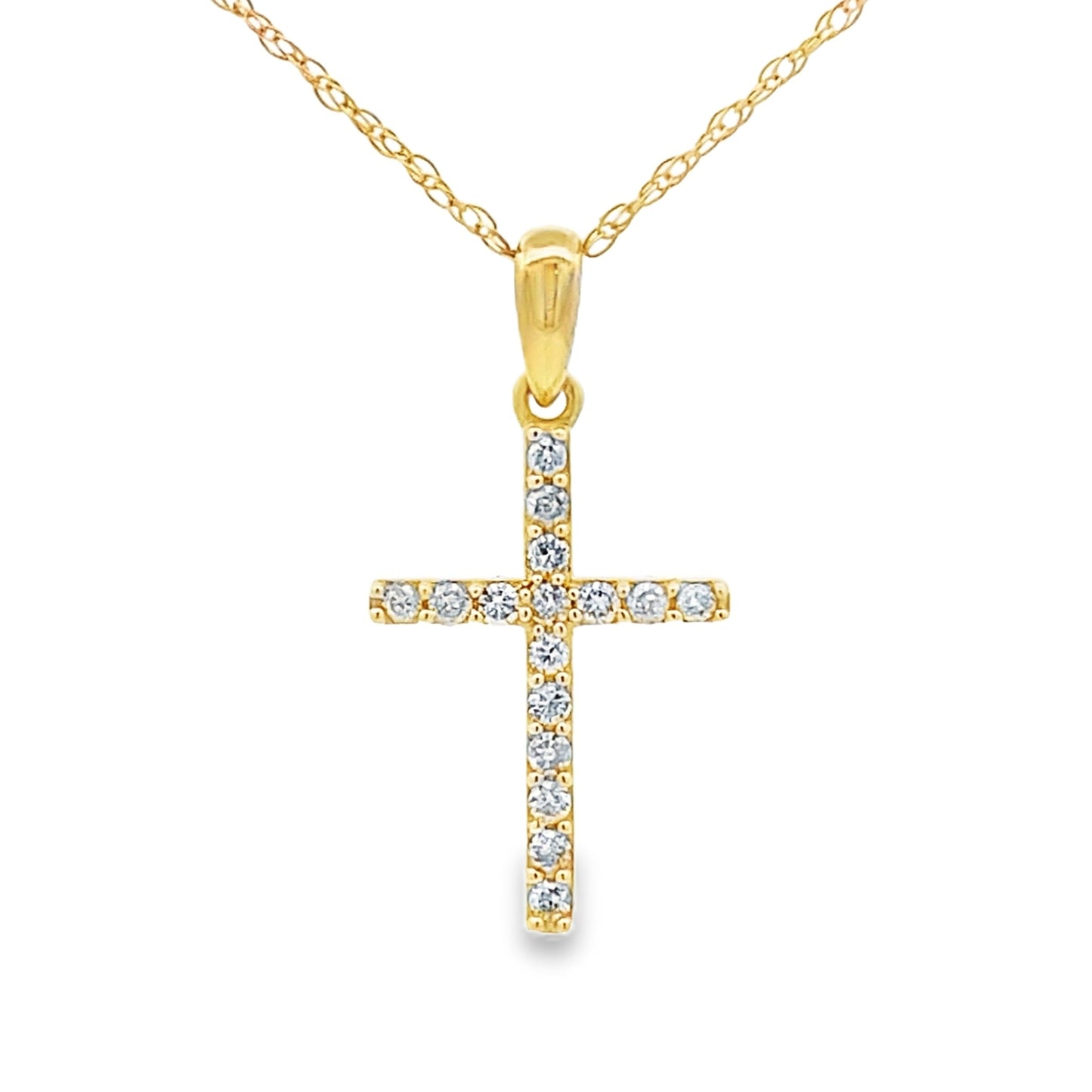 .11ct Diamond Cross Religious Pendant 14KT Yellow Gold Bids.com