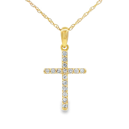 .11ct Diamond Cross Religious Pendant 14KT Yellow Gold Bids.com
