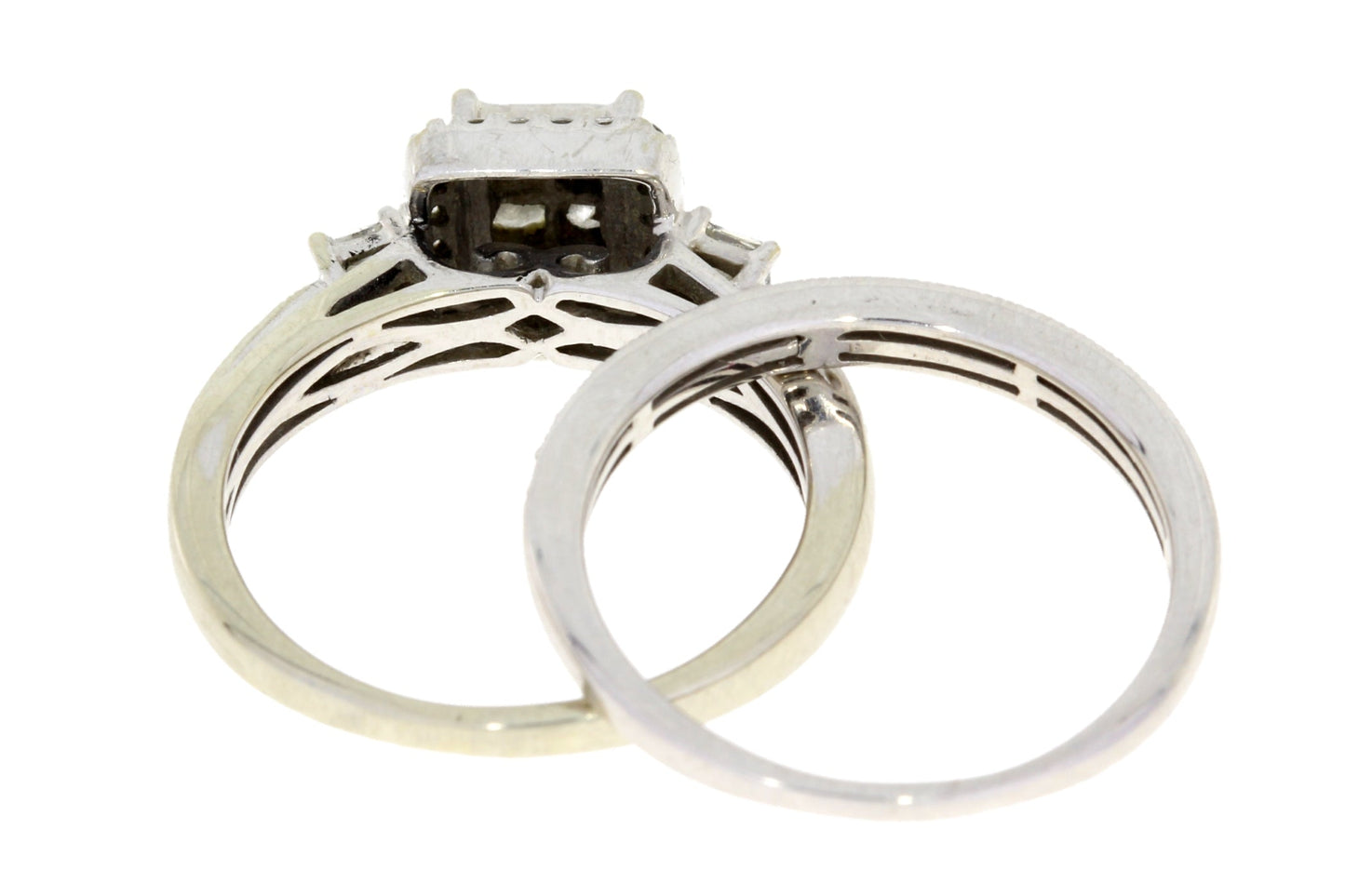 1.00ct Diamond Engagement Ring Set 10KT White Gold Bids.com