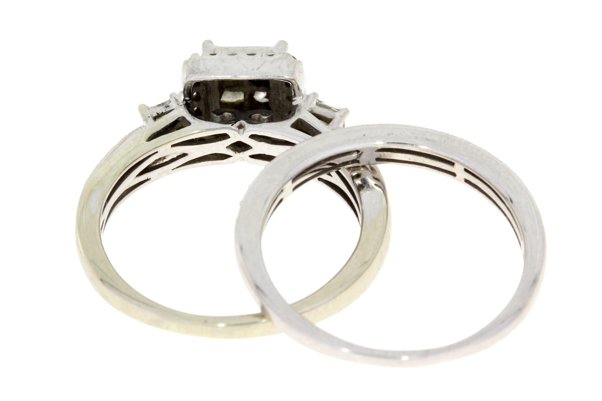 1.00ct Diamond Engagement Ring Set 10KT White Gold Bids.com