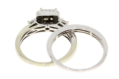 1.00ct Diamond Engagement Ring Set 10KT White Gold Bids.com