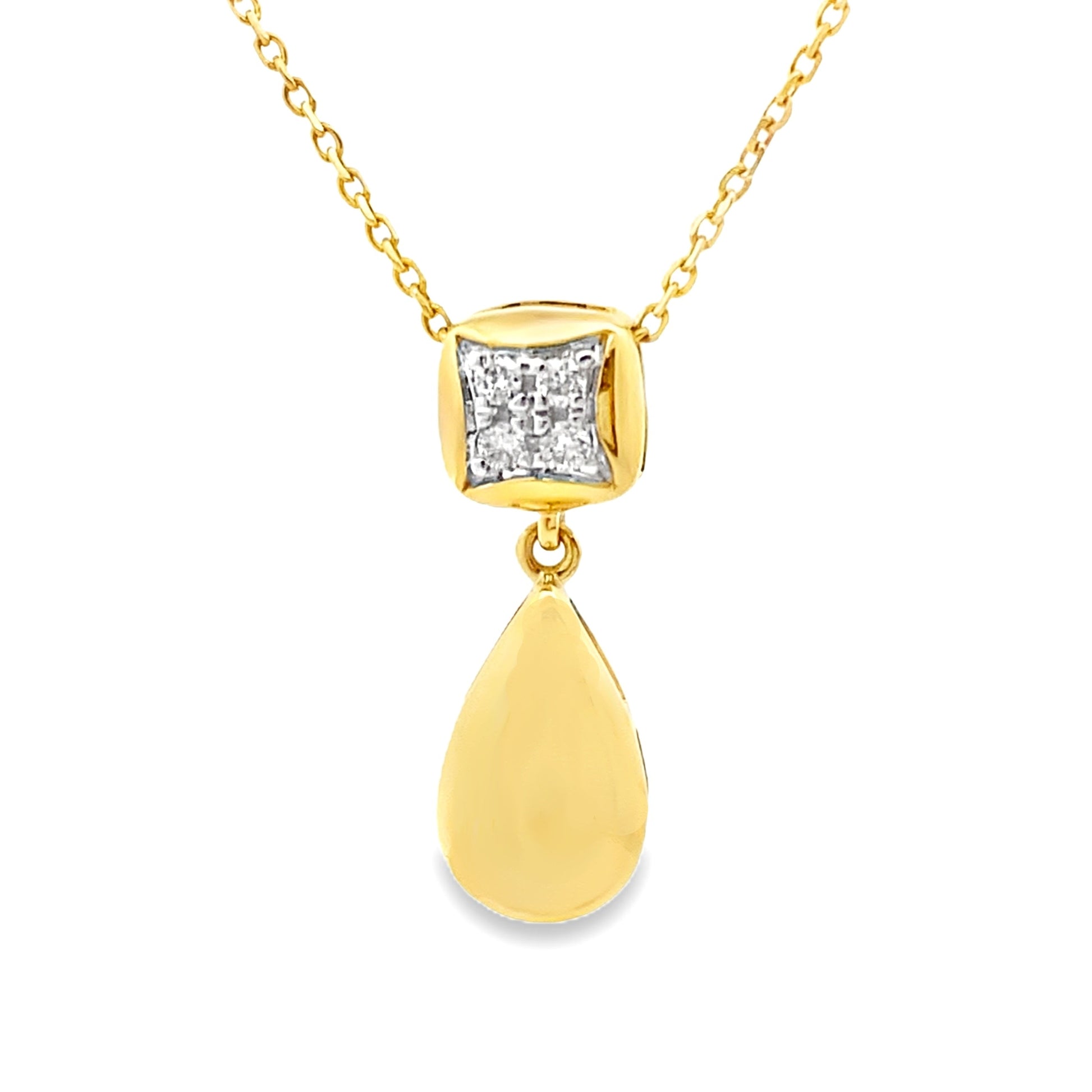 Natural .04ct Diamond Fashion Pendants 10KT Yellow Gold Bids.com