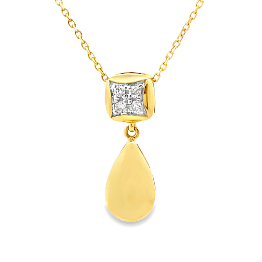 Natural .04ct Diamond Fashion Pendants 10KT Yellow Gold Bids.com
