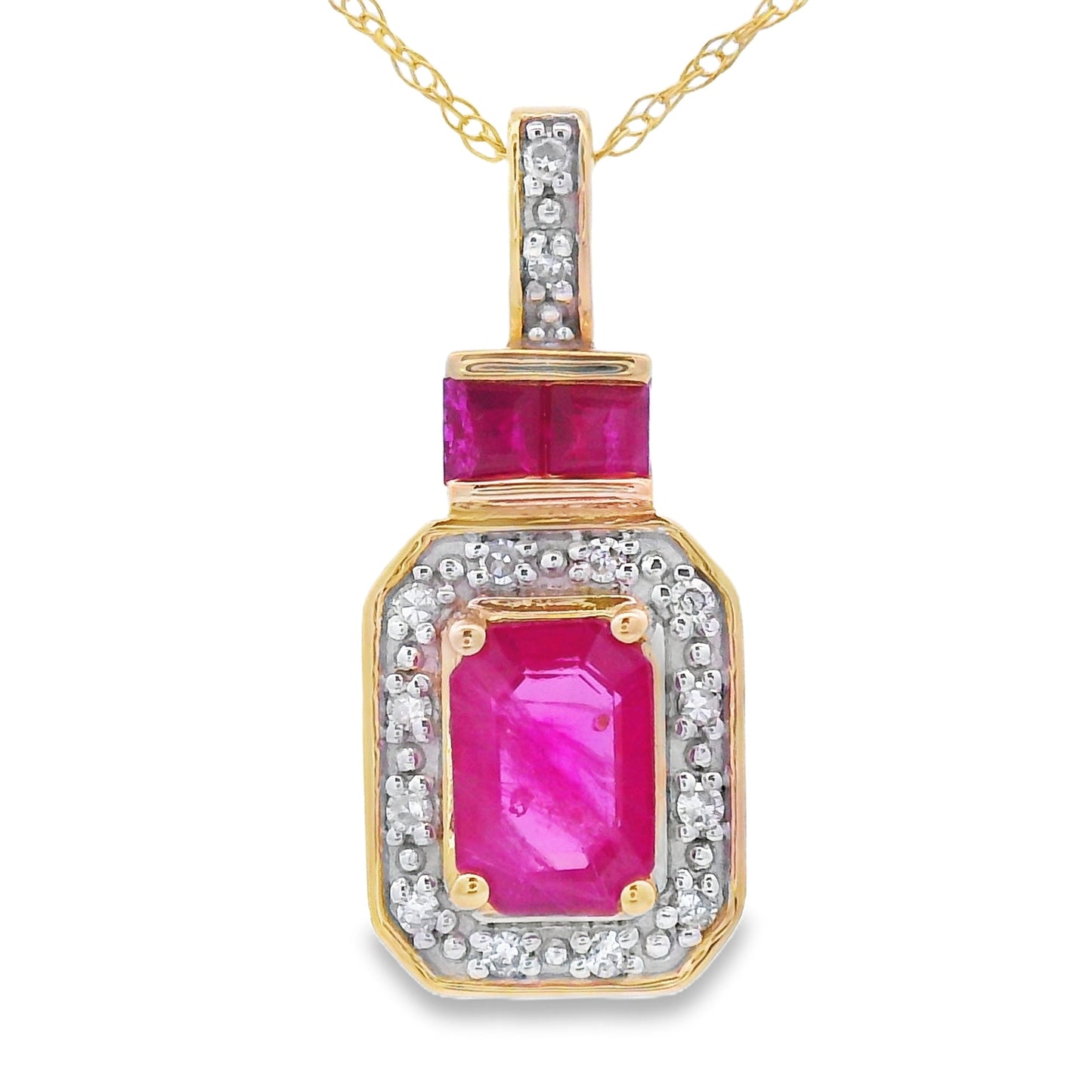 .82ct Ruby Diamond Fashion Pendants 14KT Yellow Gold Bids.com