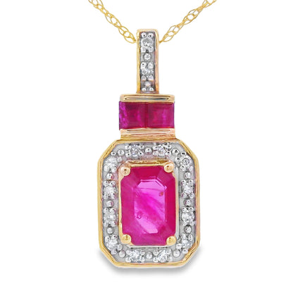 .82ct Ruby Diamond Fashion Pendants 14KT Yellow Gold Bids.com