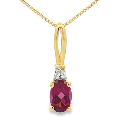 Rhodolite Garnet Fashion Pendants 10KT Yellow Gold Bids.com