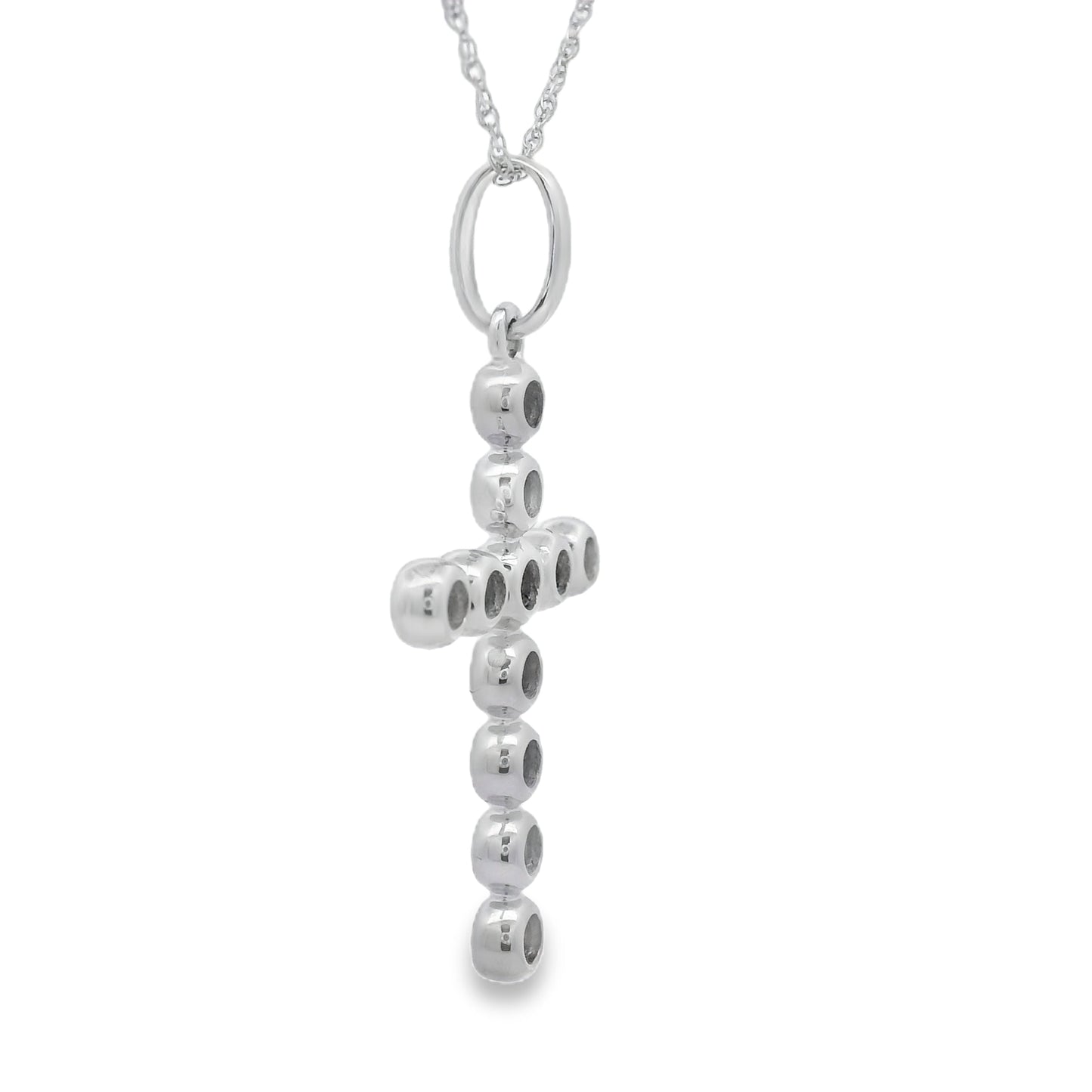 .31ct Diamond Cross Religious Pendant 14KT White Gold Bids.com