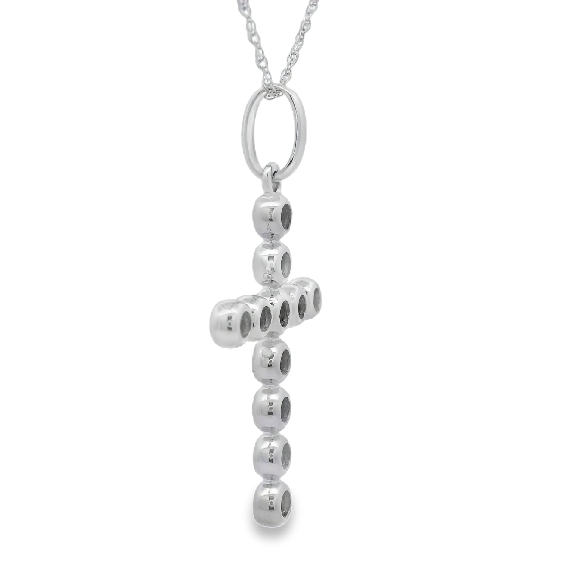 .31ct Diamond Cross Religious Pendant 14KT White Gold Bids.com