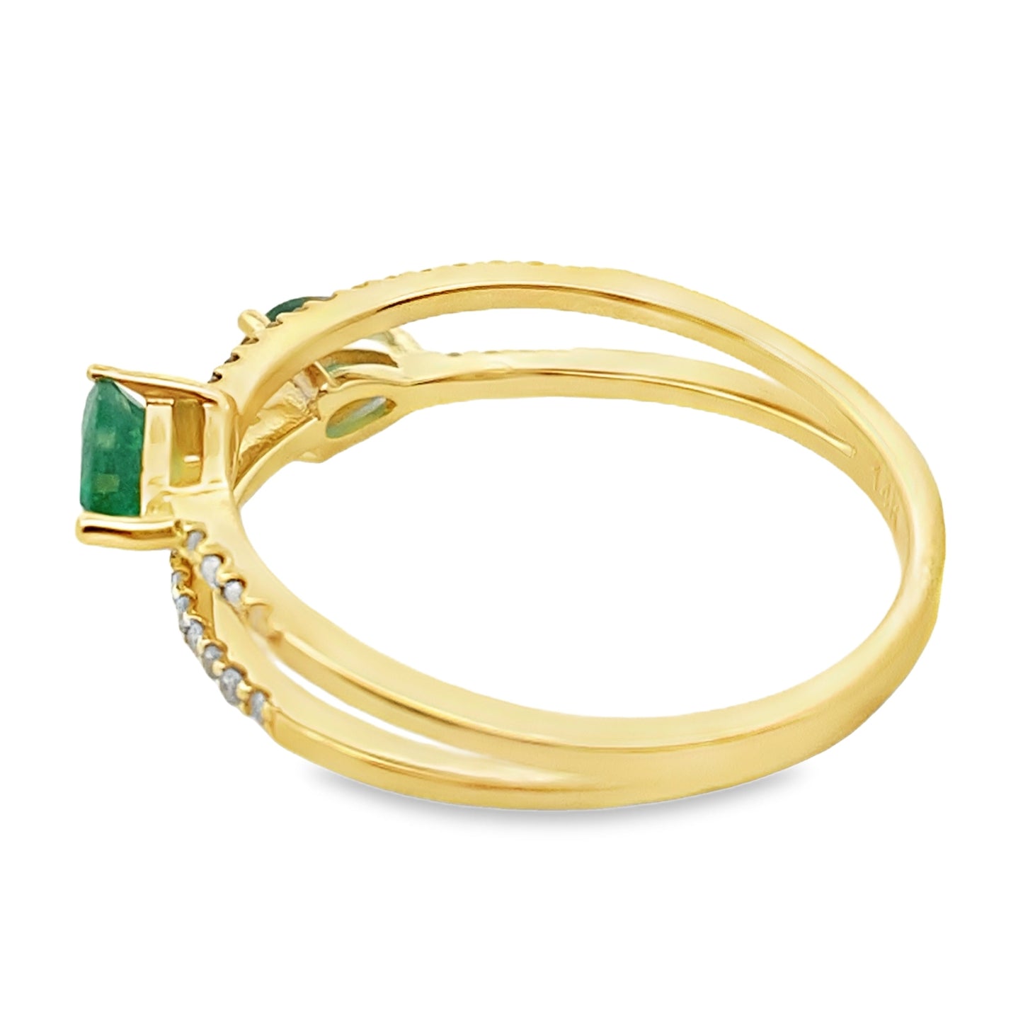 Genuine .50ct Emerald Diamond Ring 14KT Yellow Gold Bids.com