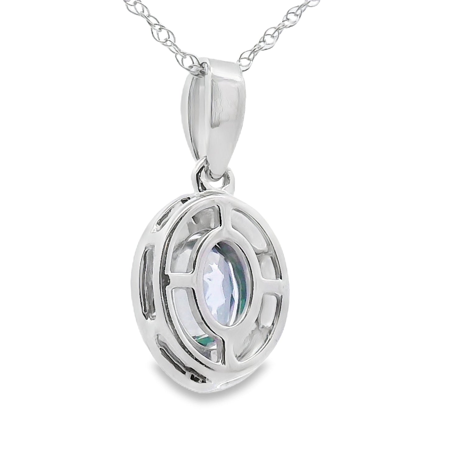 Mystic Fire Topaz Fashion Pendants 10KT White Gold Bids.com