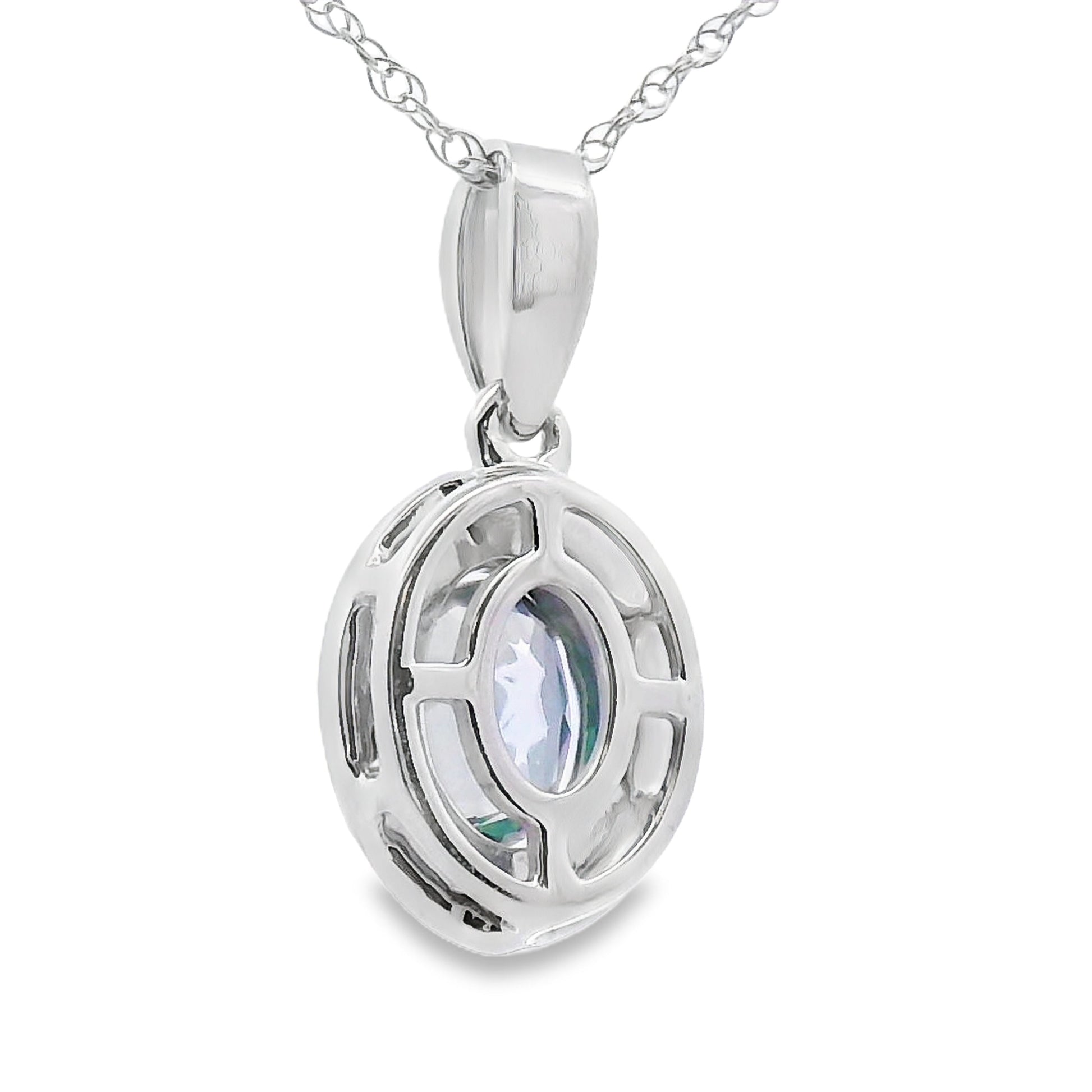 Mystic Fire Topaz Fashion Pendants 10KT White Gold Bids.com