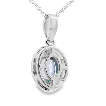 Mystic Fire Topaz Fashion Pendants 10KT White Gold Bids.com