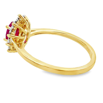 Genuine .63ct Ruby Diamond Ring 10KT Yellow Gold Bids.com