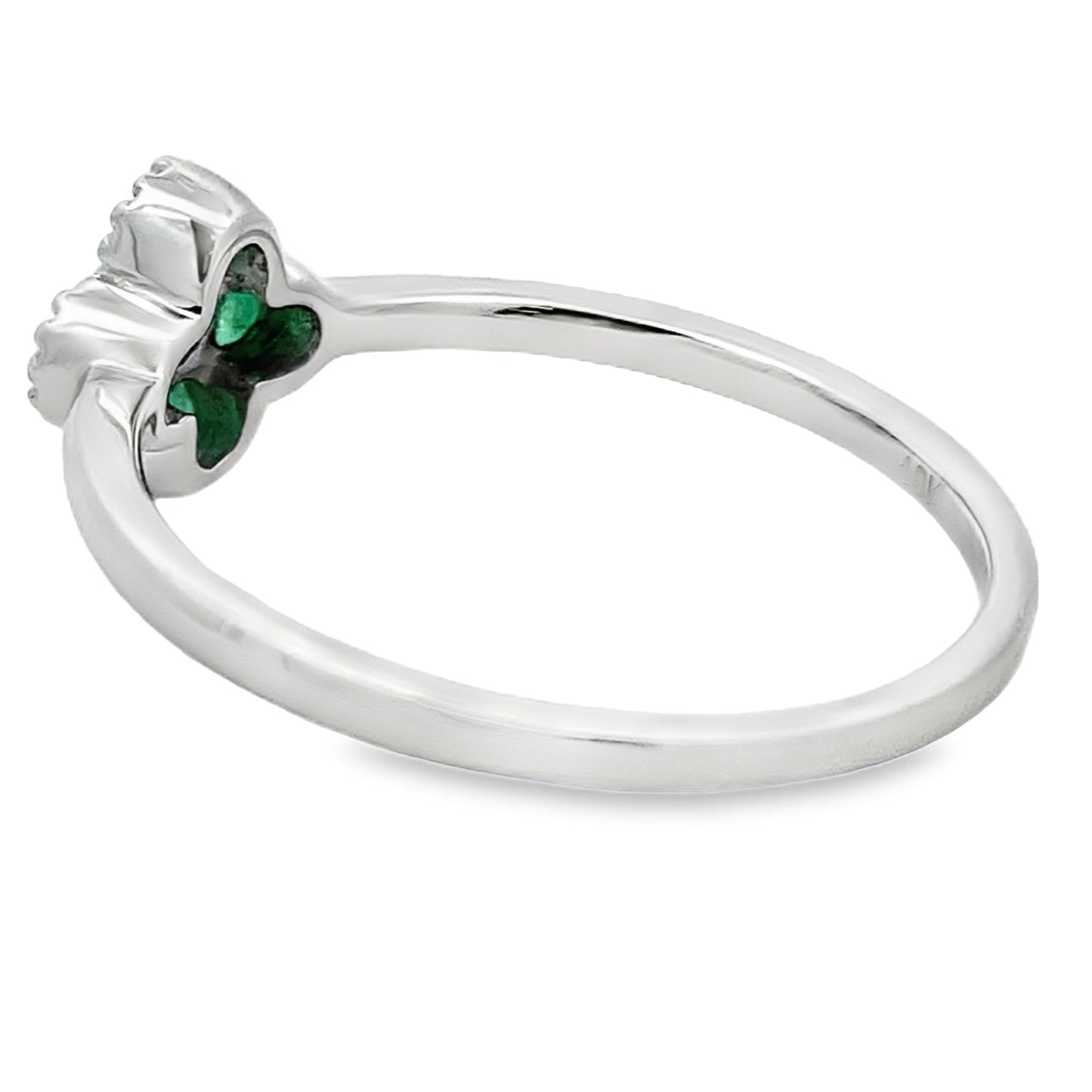 Genuine .15ct Emerald Diamond Ring 10KT White Gold Bids.com