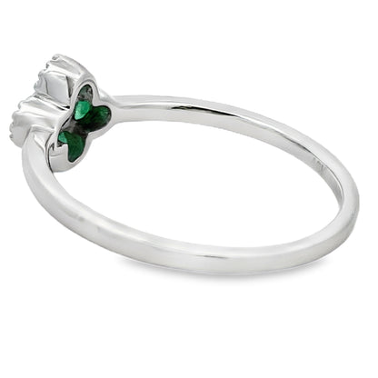 Genuine .15ct Emerald Diamond Ring 10KT White Gold Bids.com