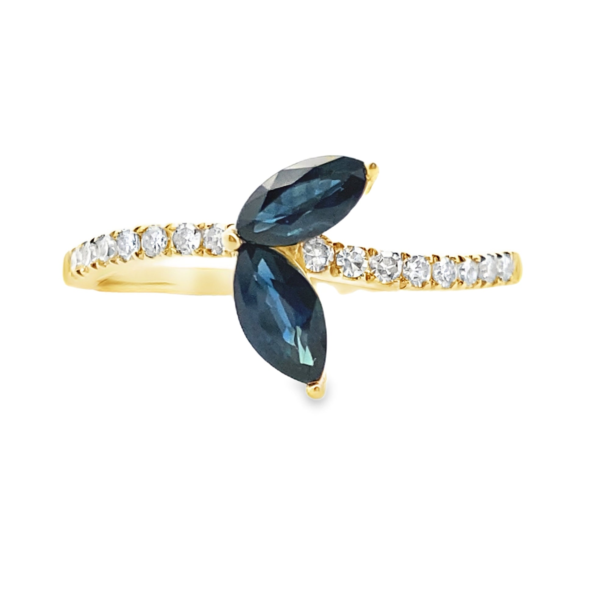 Natural .36ct Sapphire Diamond Ring 14KT Yellow Gold Bids.com