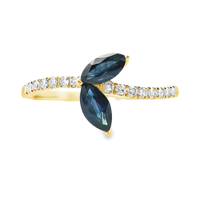 Natural .36ct Sapphire Diamond Ring 14KT Yellow Gold Bids.com