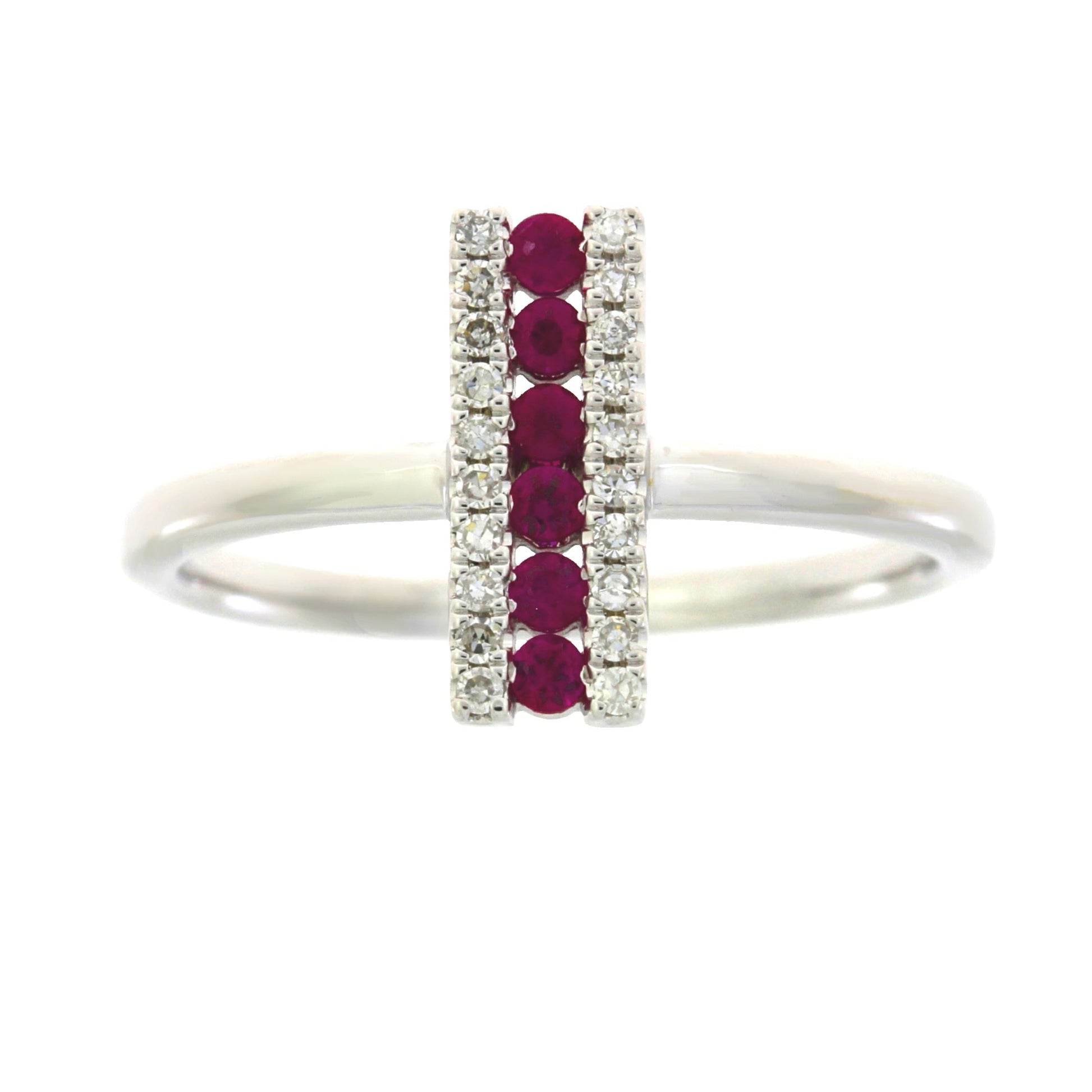 Genuine .30ct Ruby Diamond Ring 14KT White Gold Bids.com