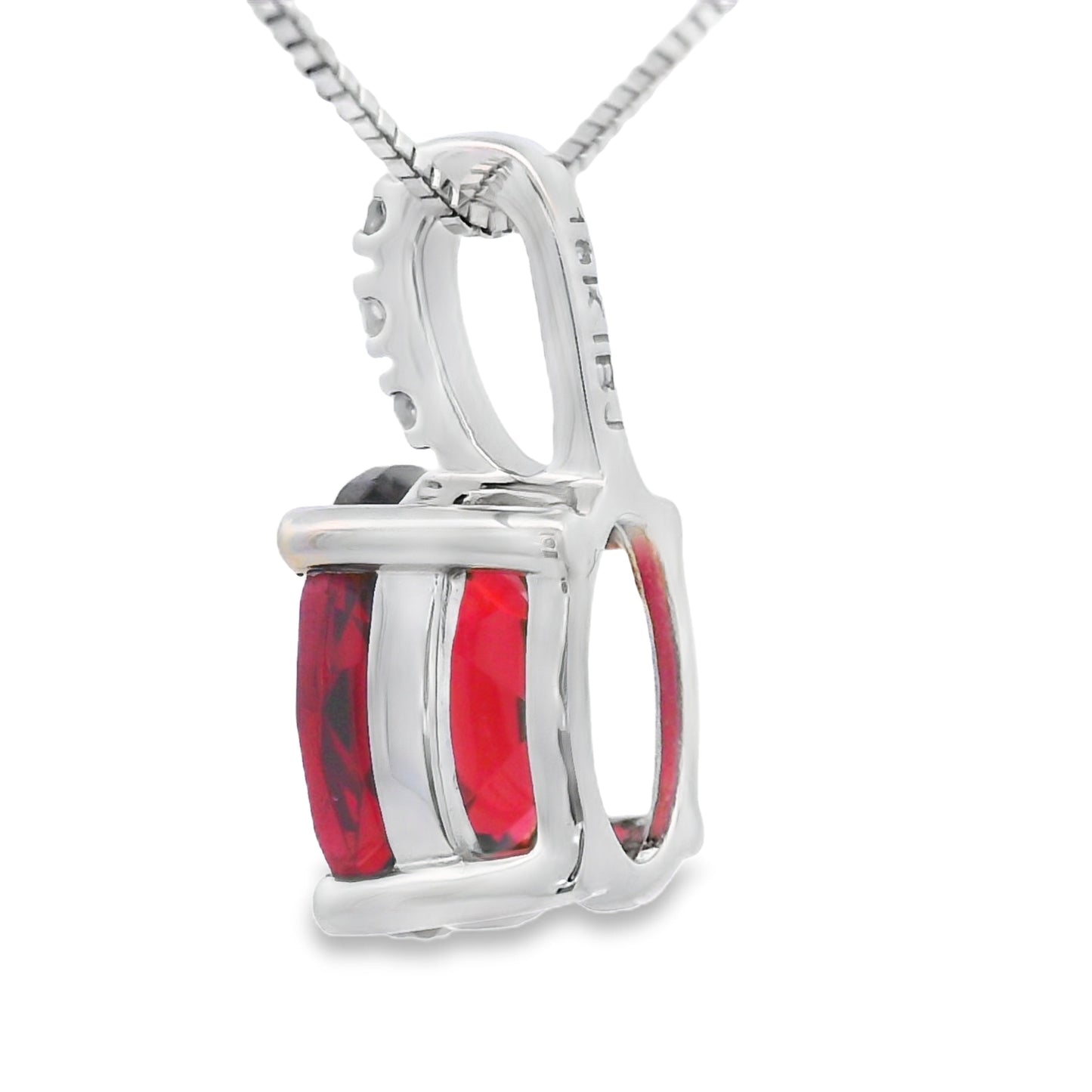 1.34ct Garnet Diamond Fashion Pendants 10KT White Gold Bids.com
