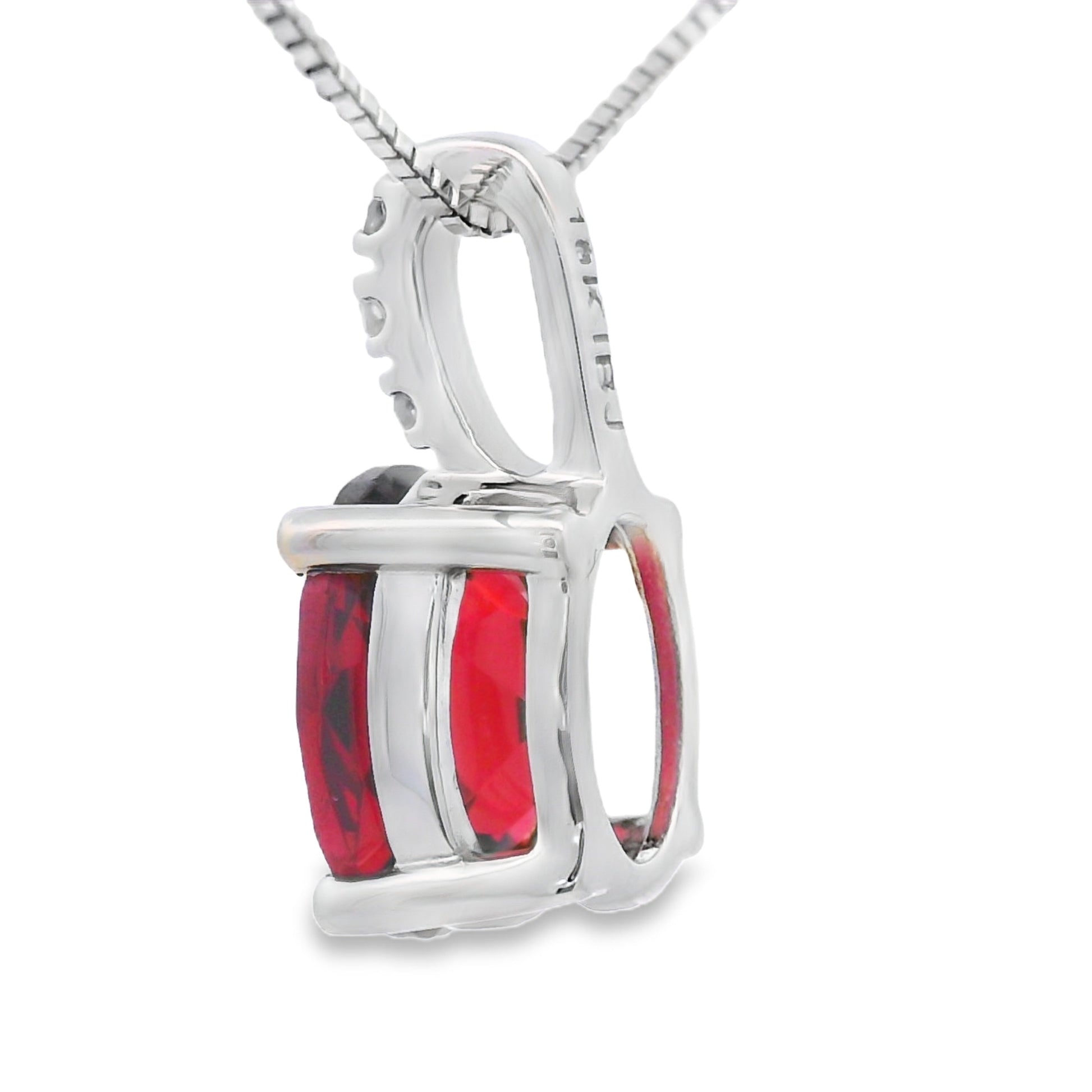 1.34ct Garnet Diamond Fashion Pendants 10KT White Gold Bids.com