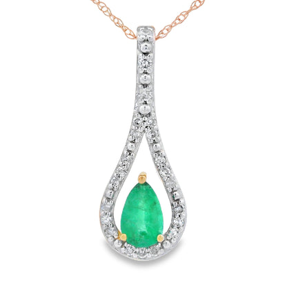 .37ct Emerald Diamond Fashion Pendants 10KT Yellow Gold Bids.com
