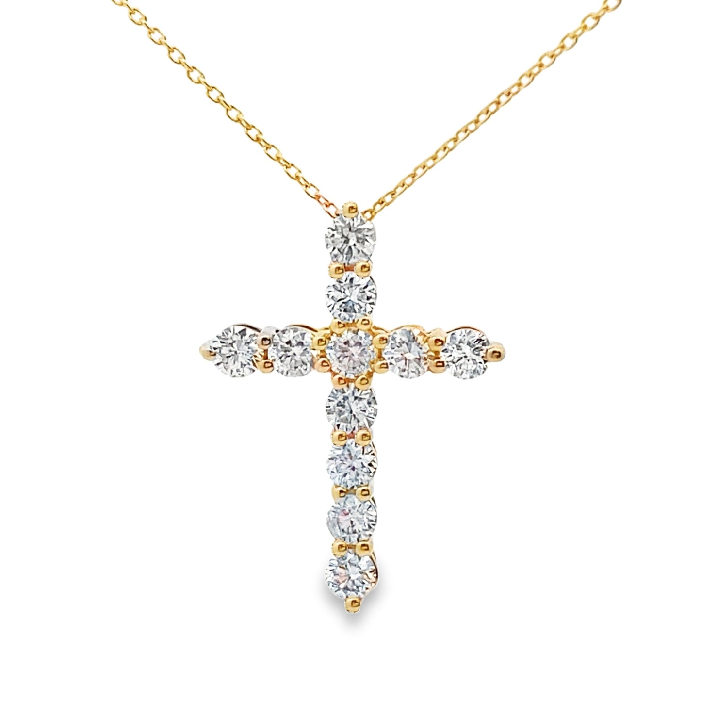.56ct Diamond Cross Religious Pendant 14KT Yellow Gold Bids.com