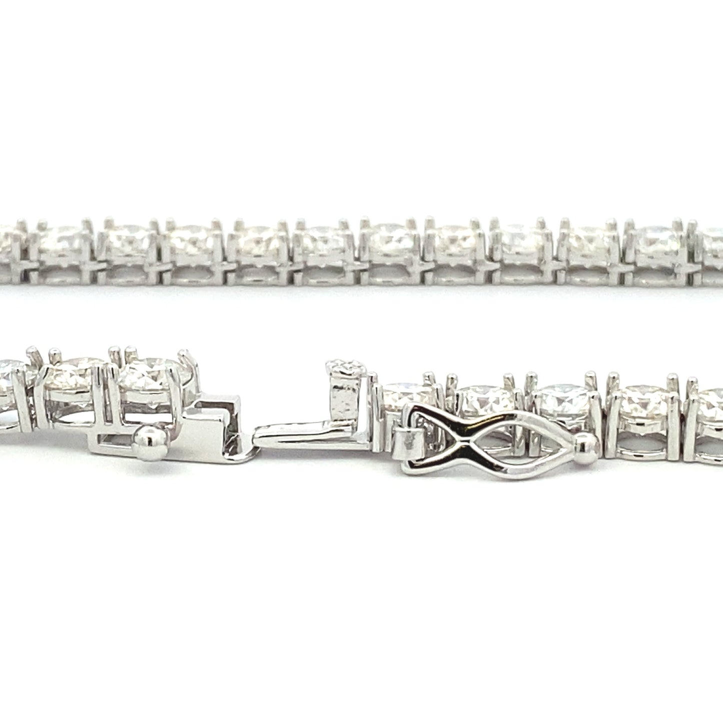45.00ct Moissanite Tennis Necklace Sterling Silver Bids.com