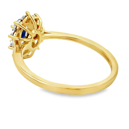 Genuine .63ct Sapphire Diamond Ring 10KT Yellow Gold Bids.com