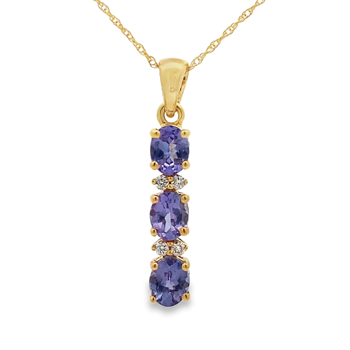 Tanzanite Diamond Fashion Pendants 10KT Yellow Gold Bids.com