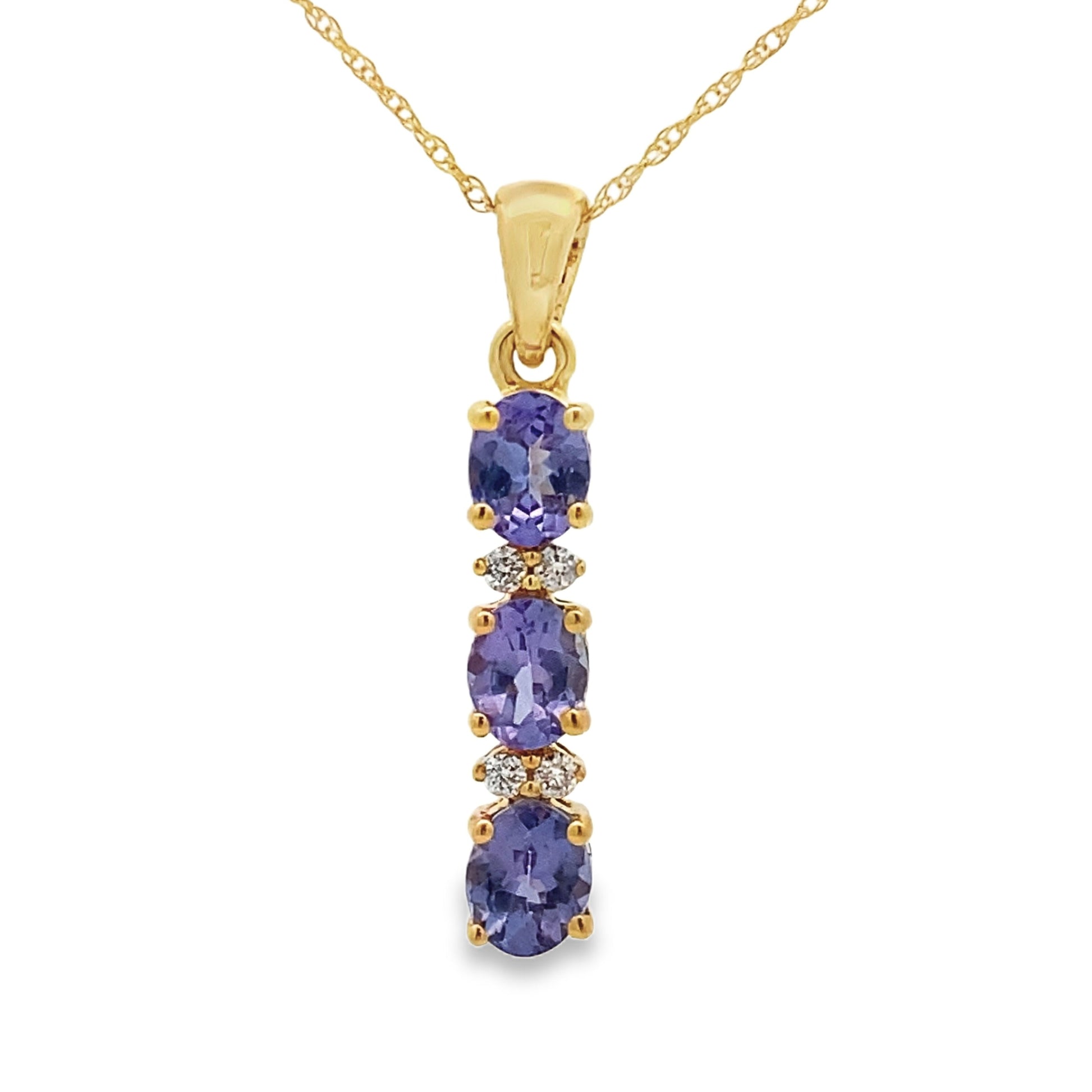Tanzanite Diamond Fashion Pendants 10KT Yellow Gold Bids.com