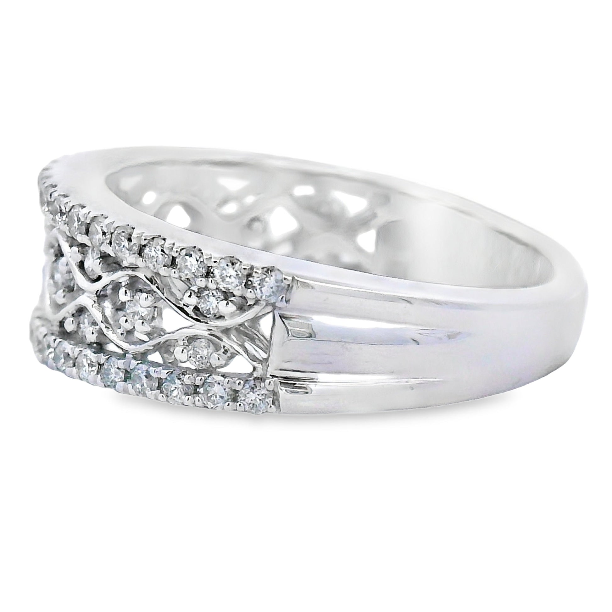 .50ct Diamond Fashion band rings 10KT White Gold Bids.com