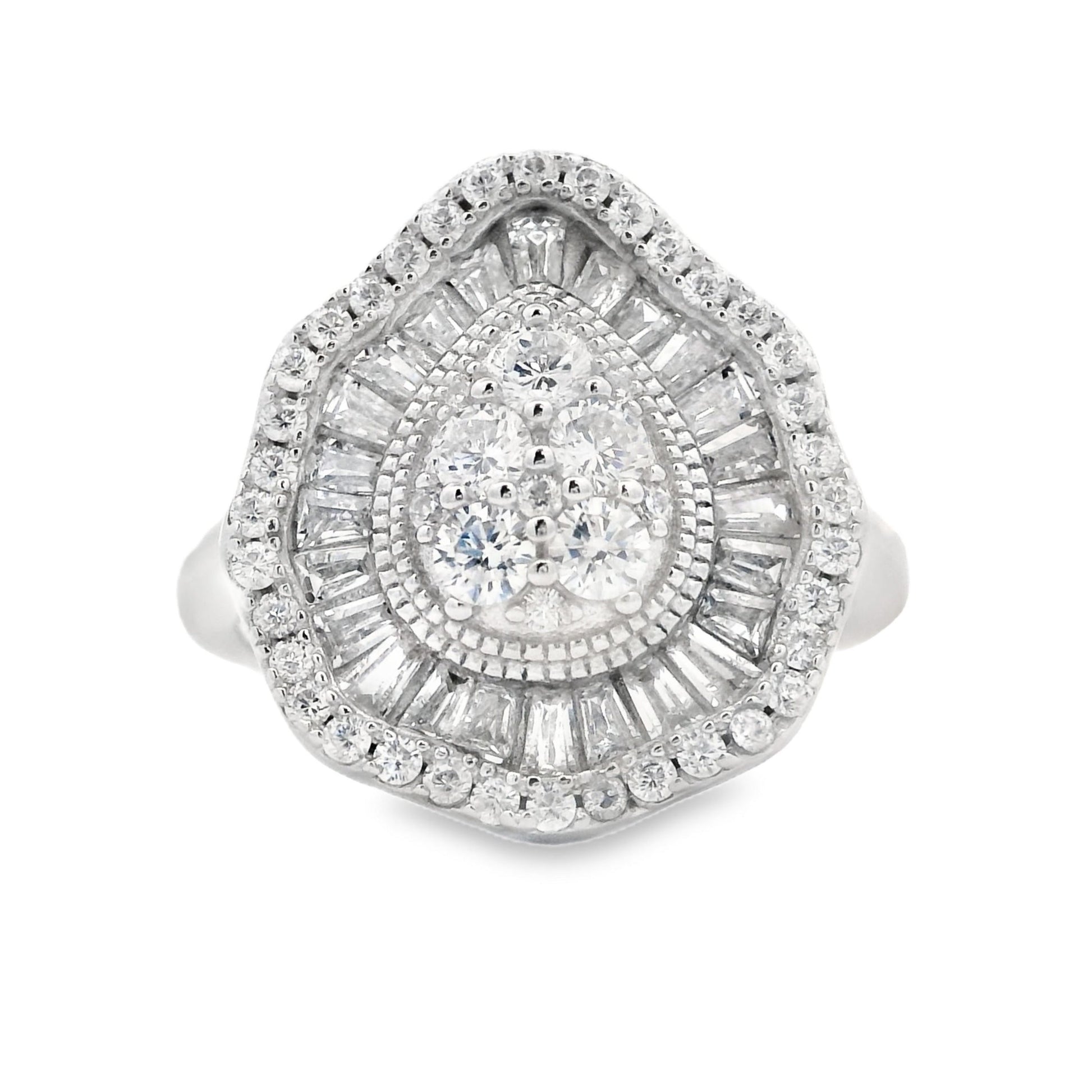 Genuine Cubic Zirconia Ring Sterling Silver Bids.com