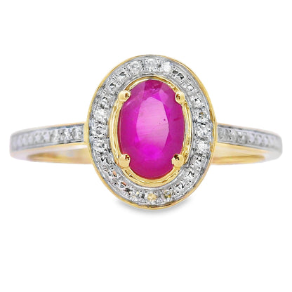 Natural .67ct Ruby Diamond Ring 10KT Yellow Gold Bids.com