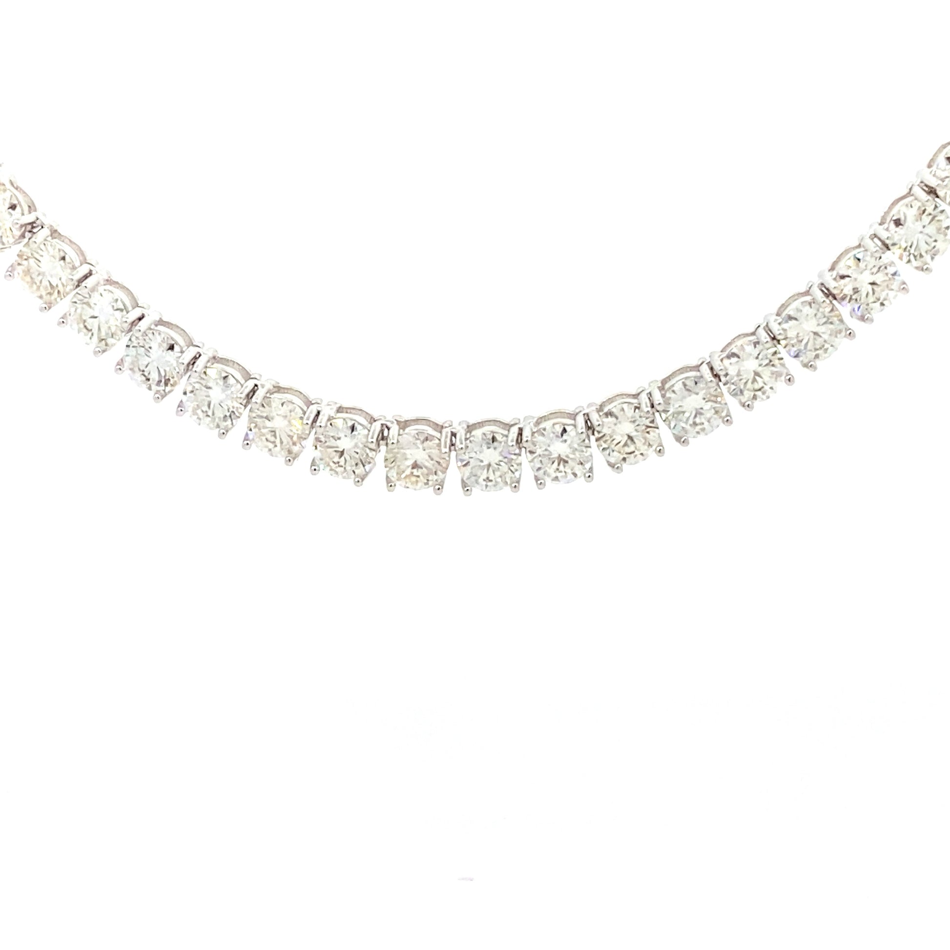 45.00ct Moissanite Tennis Necklace Sterling Silver Bids.com