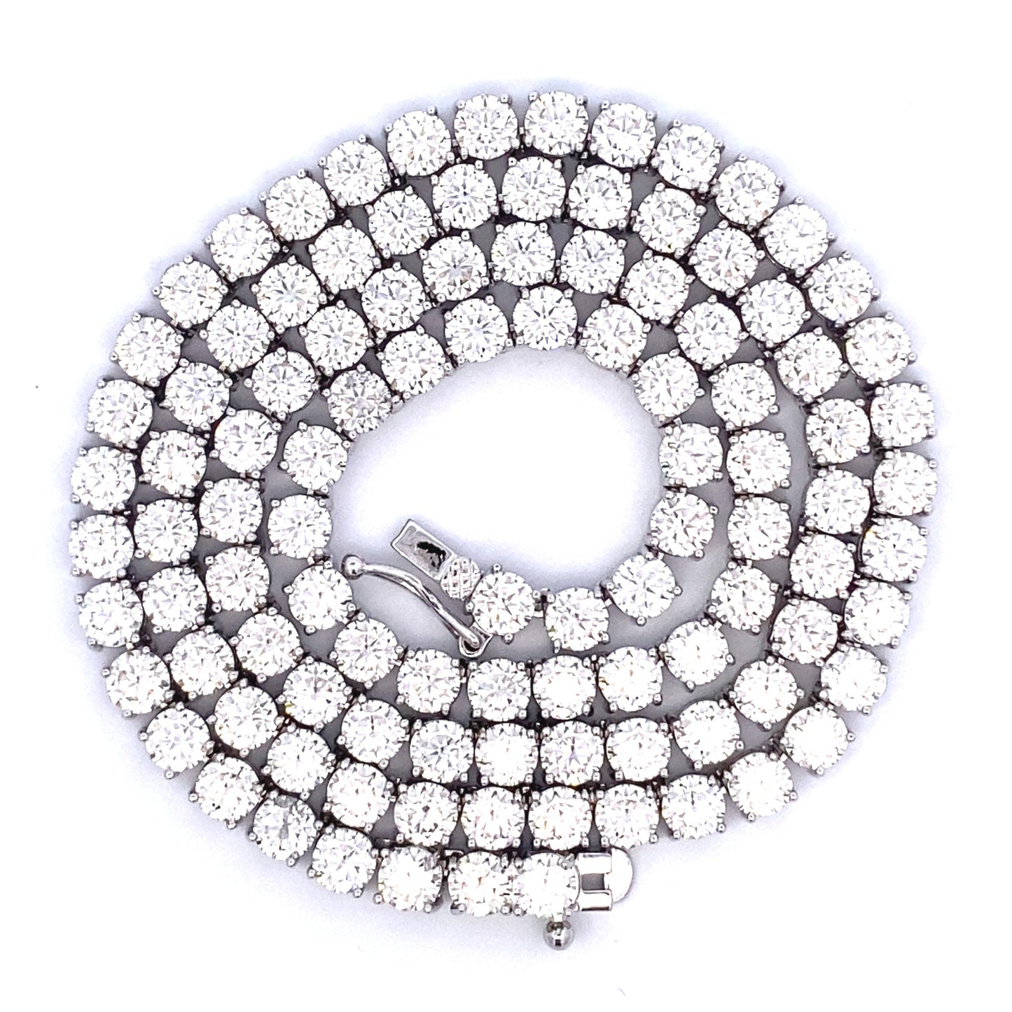 45.00ct Moissanite Tennis Necklace Sterling Silver Bids.com