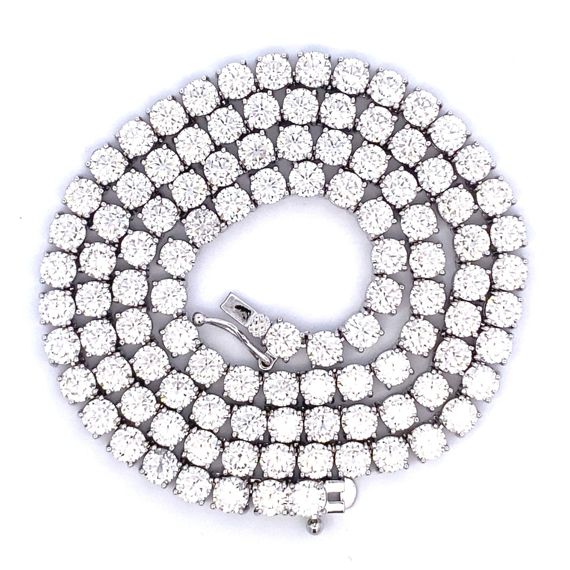 45.00ct Moissanite Tennis Necklace Sterling Silver Bids.com