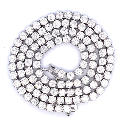 45.00ct Moissanite Tennis Necklace Sterling Silver Bids.com