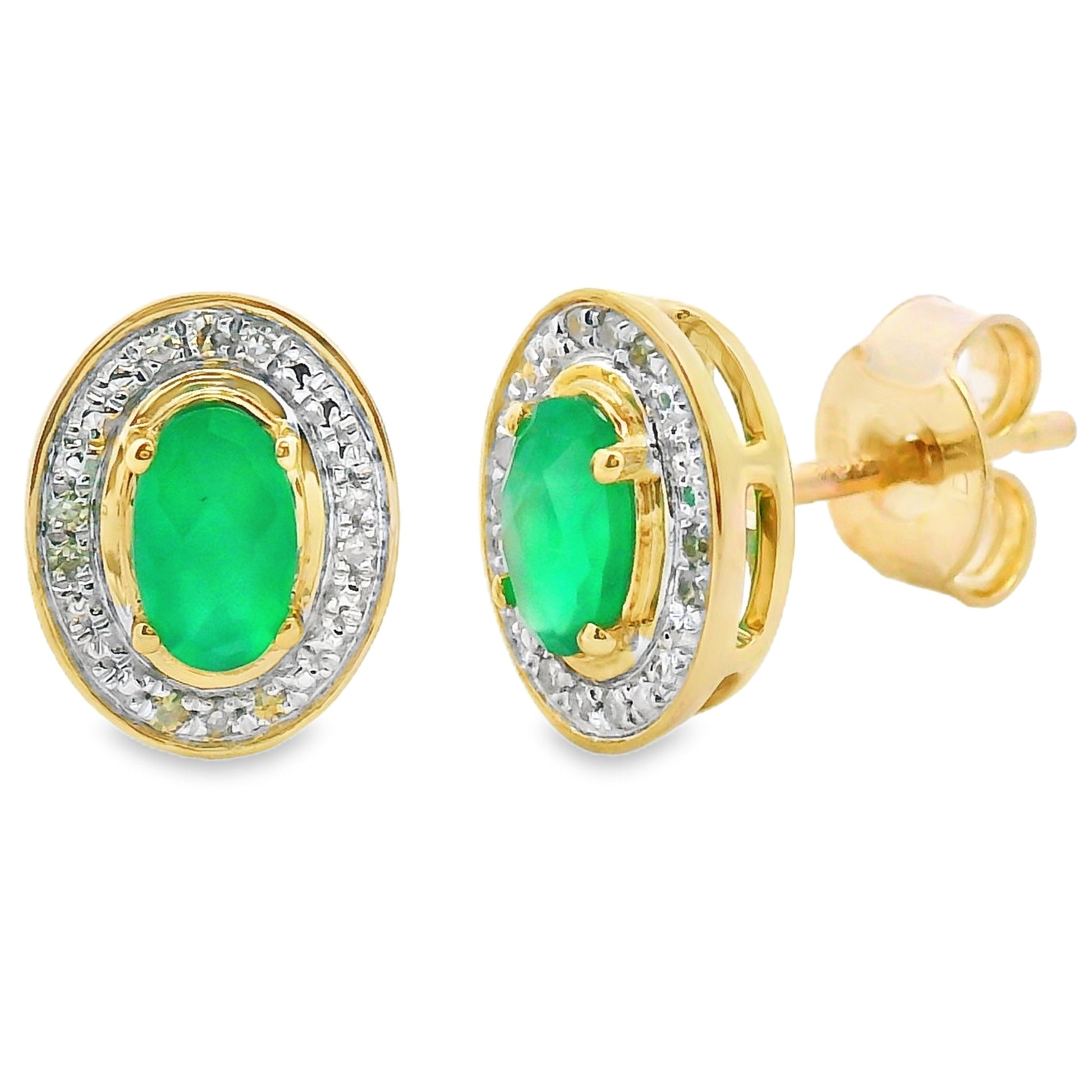 .54ct Chalcedony Diamond Earrings 10KT Yellow Gold Bids.com