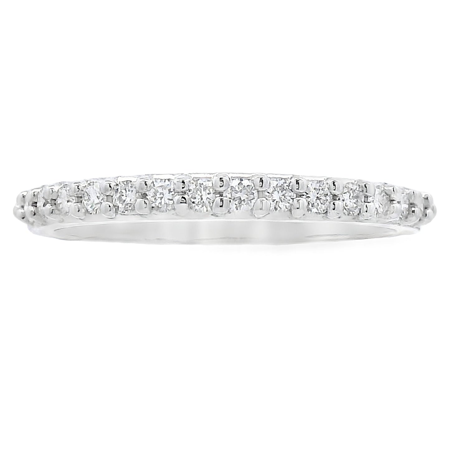 Genuine .25ct Diamond Wedding Band Ring 14KT White Gold Bids.com