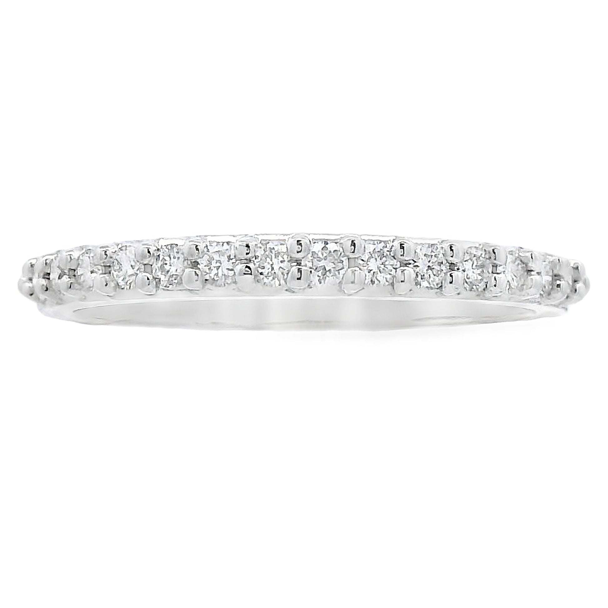 Genuine .25ct Diamond Wedding Band Ring 14KT White Gold Bids.com