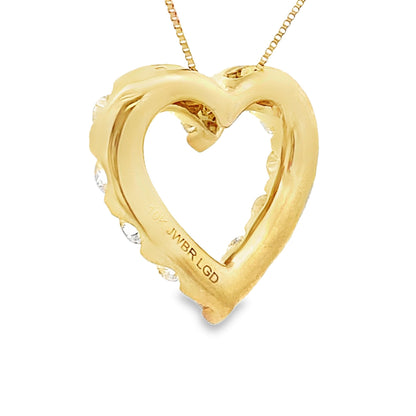 Lab Grown Diamond Heart Love Pendant 10KT Yellow Gold Bids.com
