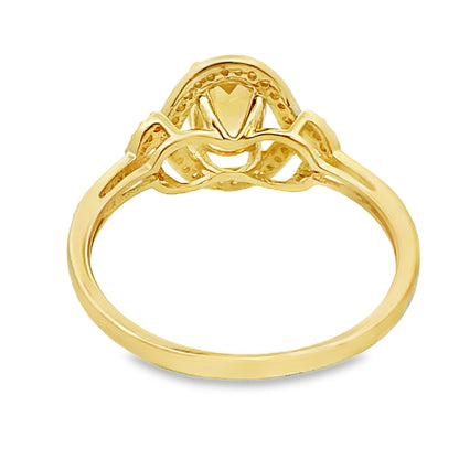 Natural .58ct Citrine Diamond Ring 14KT Yellow Gold Bids.com
