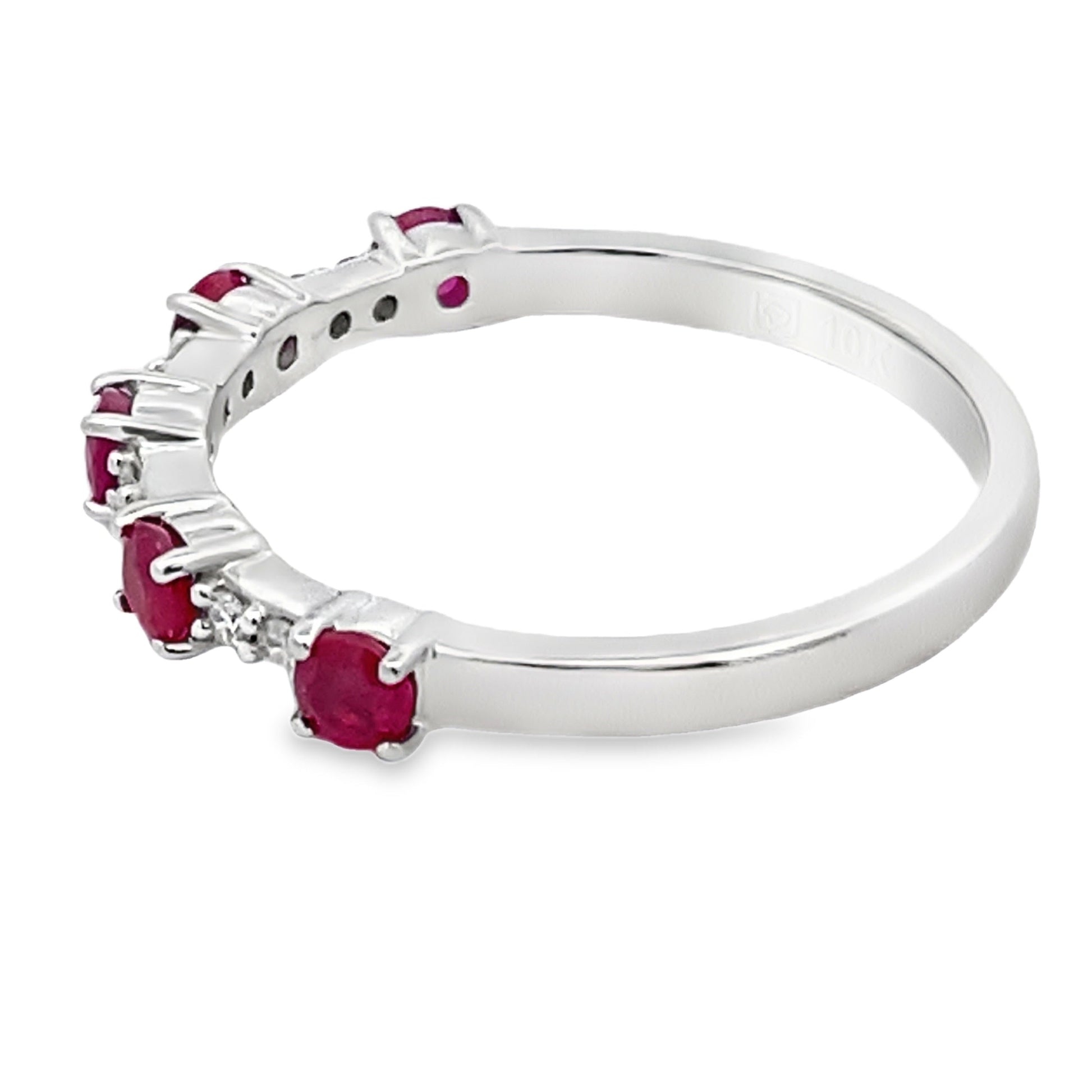 .70ct Ruby Diamond Wedding Band Ring 10KT White Gold Bids.com