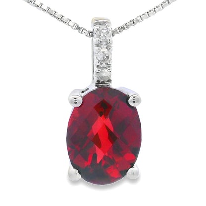 1.34ct Garnet Diamond Fashion Pendants 10KT White Gold Bids.com