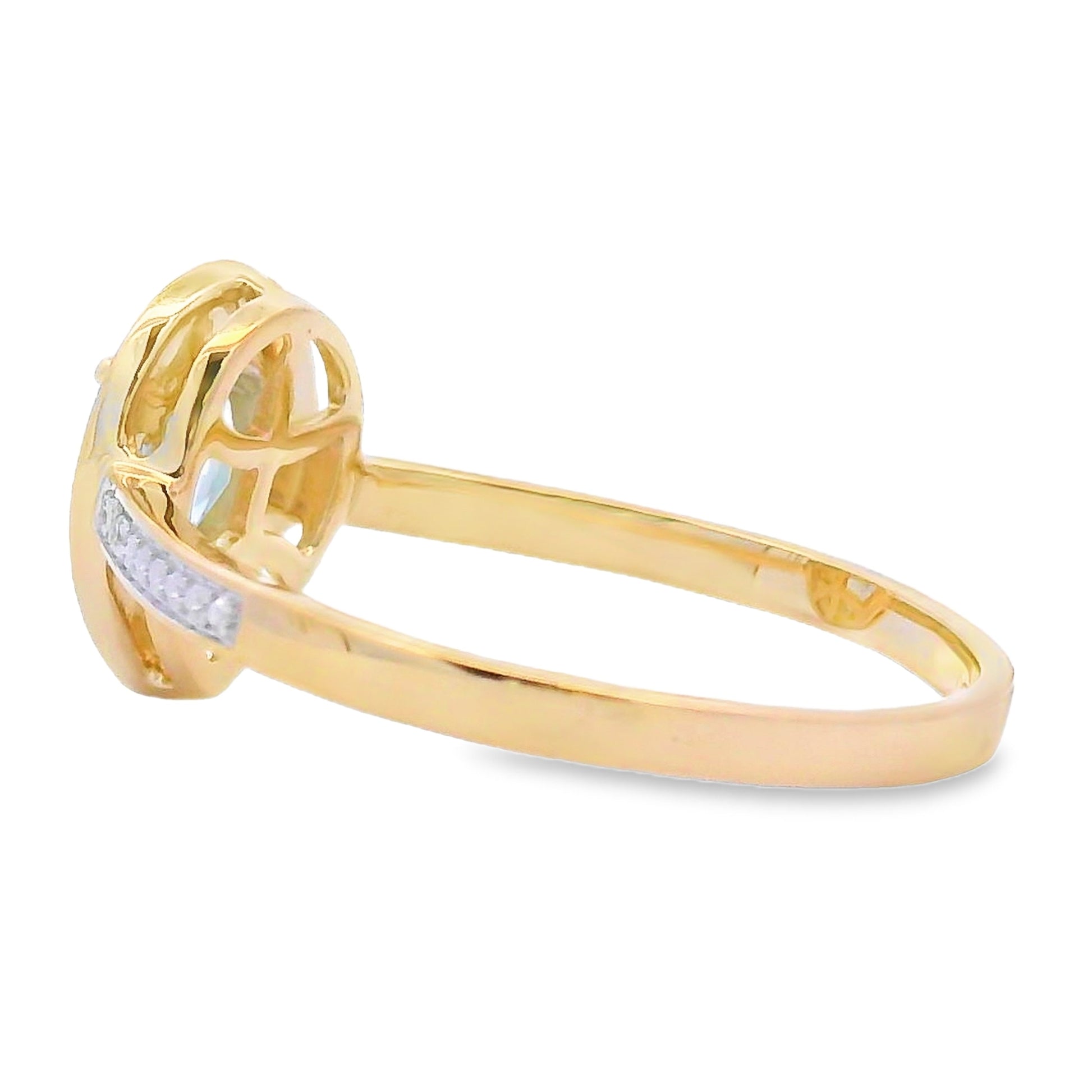 Genuine .39ct Aquamarine Diamond Ring 10KT Yellow Gold Bids.com
