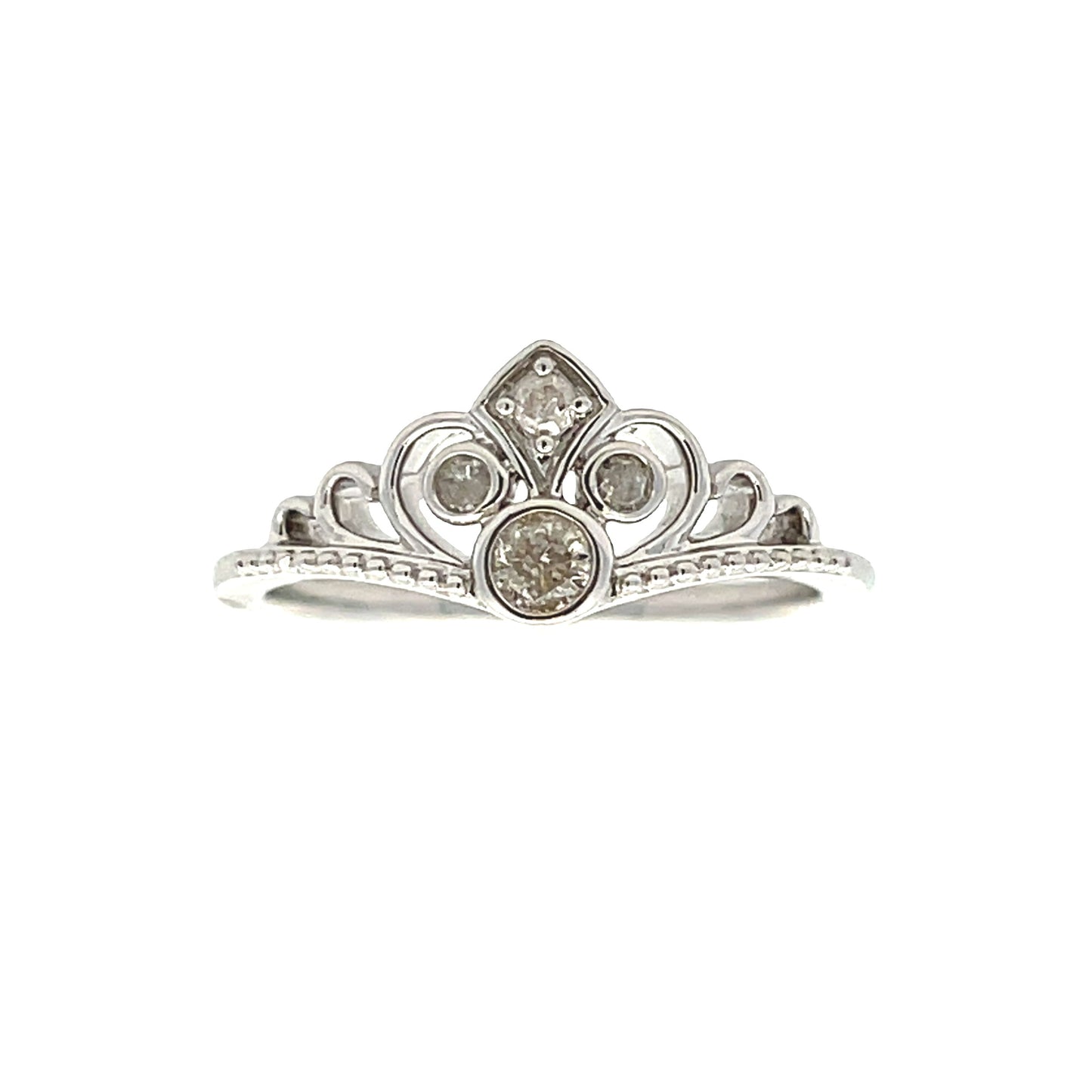 Genuine .17ct Diamond Ring Sterling Silver Bids.com