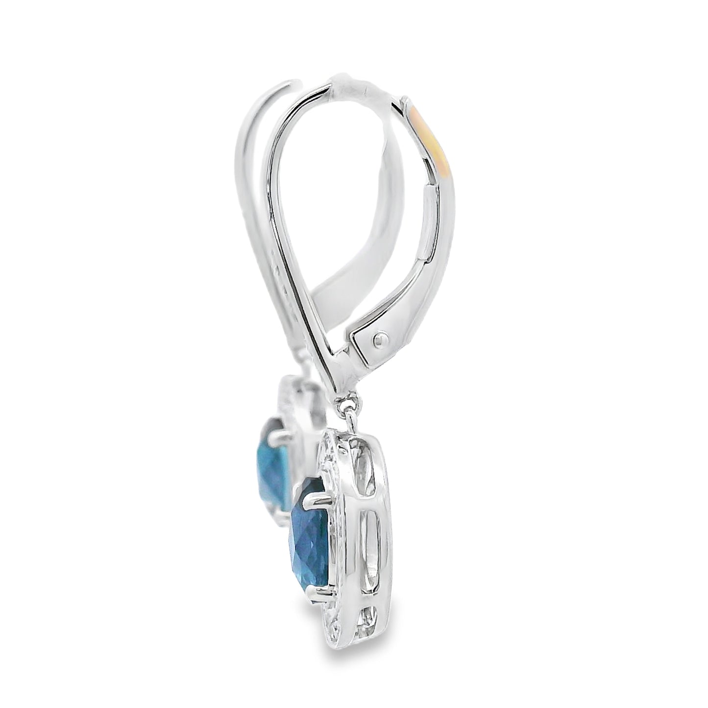 .89ct London Blue Topaz Dangle Earrings 10KT White Gold Bids.com